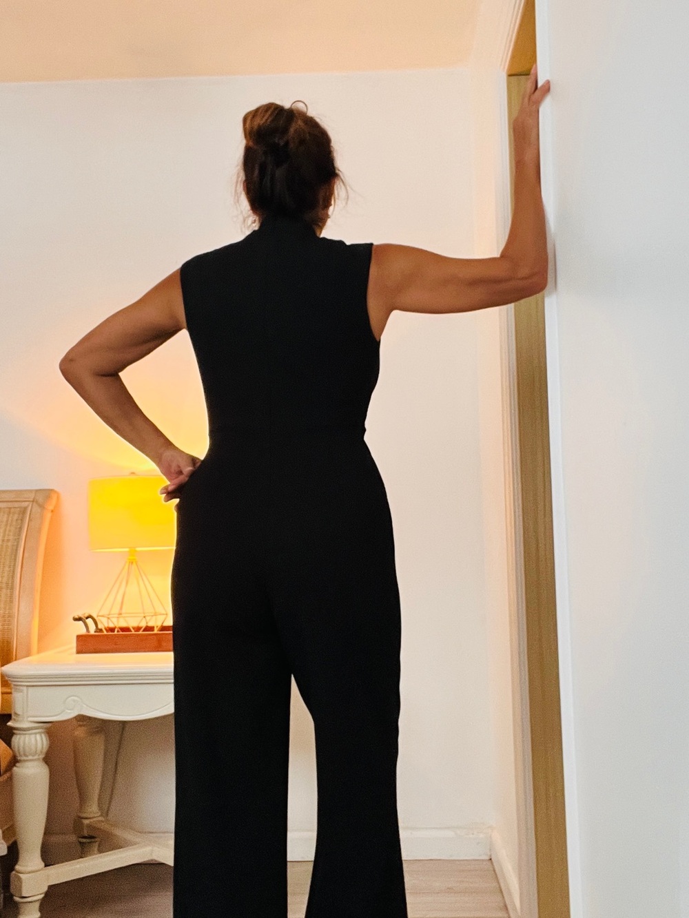 Calvin Klein Jumpsuit - Black V-Neck zipper back - Picture 7 of 8